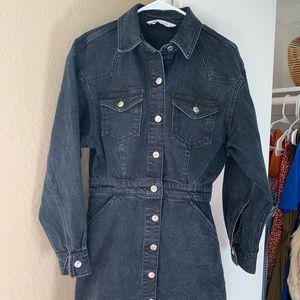 Zara Black Mini Denim Dress